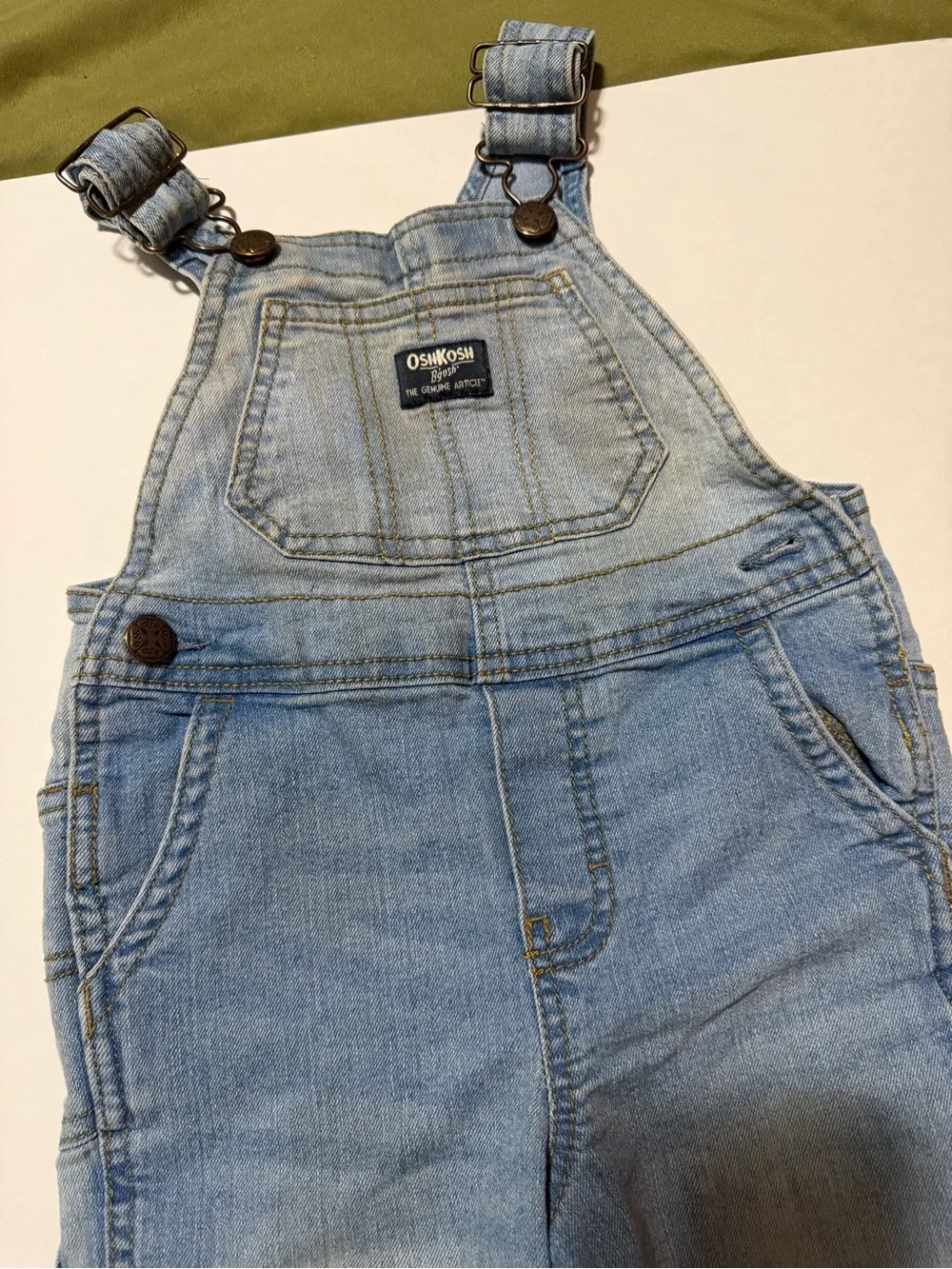 OshKosh B'gosh Faded Light Denim Overalls in Blue